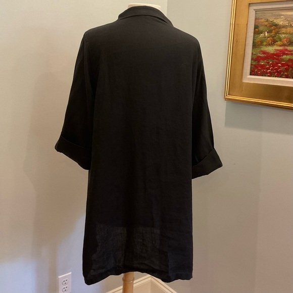 René Madison Ave Linen Asymmetrical Zip Travel Jacket - Picture 3 of 8